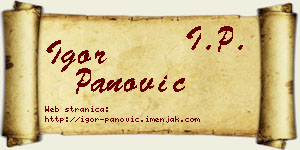 Igor Panović vizit kartica